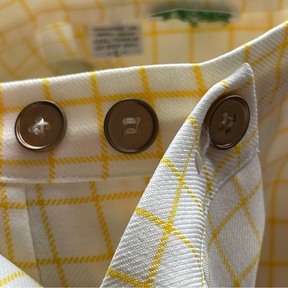 CYCLE | Vintage Yellow Plaid Pleated Mini Skirt Sz L - Picture 5 of 8